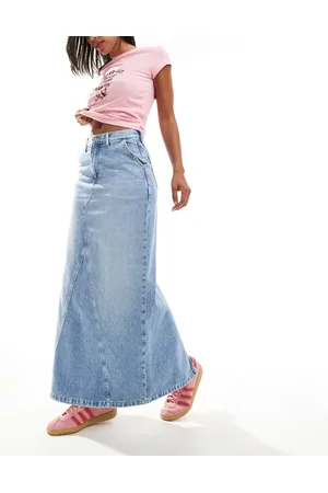 Tommy Hilfiger Claire - Denim-maxinederdel i lys vask-Blå
