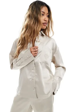 The Couture Club Skjorte med lange ærmer i satin - Del af sæt-Neutral