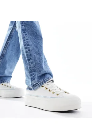 Converse Chuck Taylor - All Star Lift Ox - Hvide flatform-sneakers med syninger