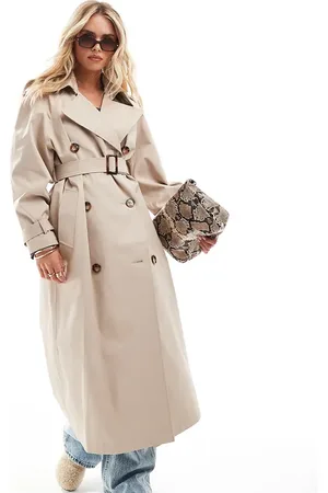 Miss Selfridge Trenchcoat med bælte-Neutral
