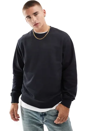 JACK & JONES Oversized sweatshirt med rund hals i marineblå