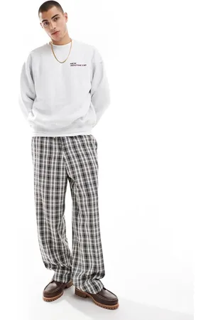ASOS Elegante bukser med vide ben og sorte tern