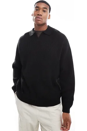 ASOS Strikket oversized fiskertrøje med hak i halsen i
