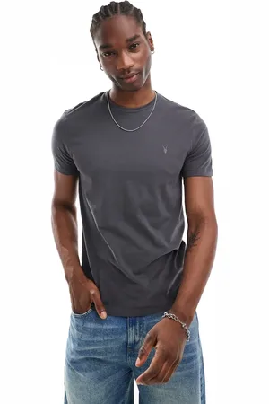 AllSaints Brace - Koksgrå T-shirt i børstet bomuld