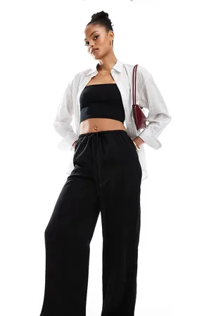 ASOS ASOS DESIGN Tall - Sorte pull-on-bukser i satin