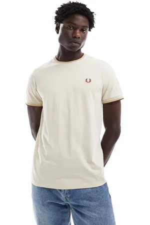 Fred Perry T-shirt med dobbeltstribet kant i -Neutral