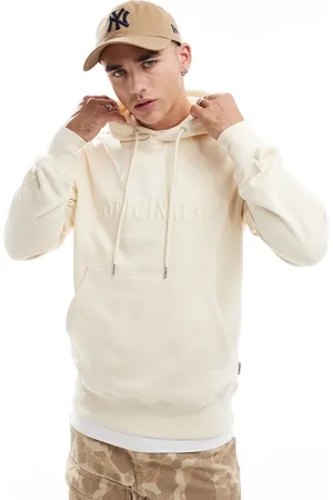 JACK & JONES Råhvid oversized hættetrøje med 3D-logoprint
