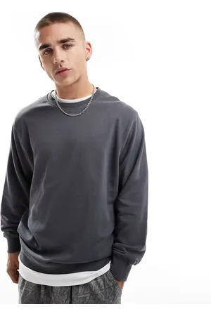 JACK & JONES Mørkegrå super-oversized sweatshirt med rund hals