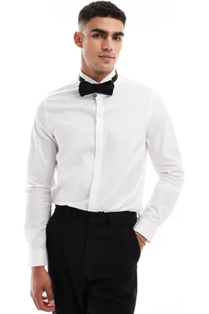ASOS Wedding - elegant jakkesætsskjorte med tekstur i regular fit