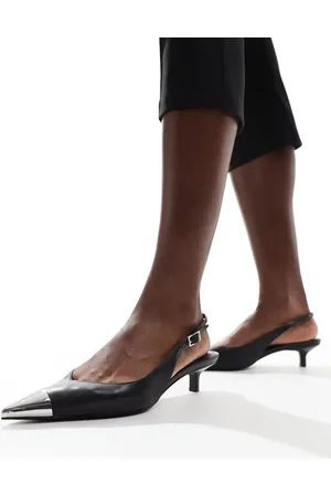ASOS Seeker - Sorte sko med mellemhøj hæl, slingback-rem og tåhætte