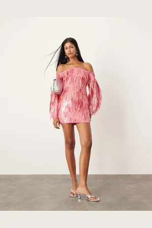 ASOS Minikjole med oversized ærmer og aflange pailletter-Multifarvet