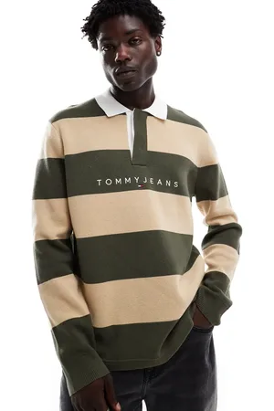 Tommy Hilfiger Rugby-skjorte med grønne/råhvide striber