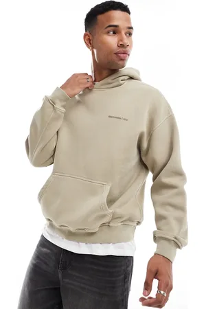 Abercrombie & Fitch Oversized hættetrøje med logo i sart grøn