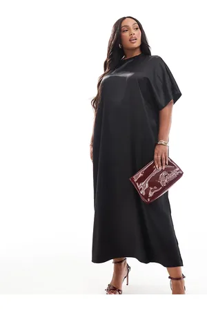 ASOS ASOS DESIGN Curve - Oversized T-shirt-midikjole i satin