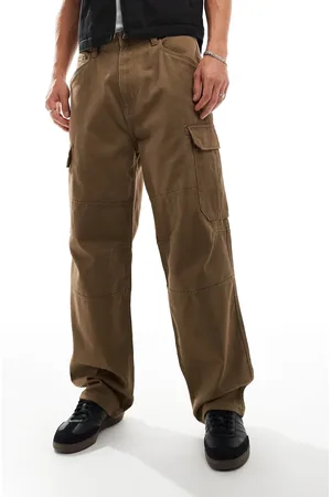 Pull&Bear Brune cargobukser med lige ben