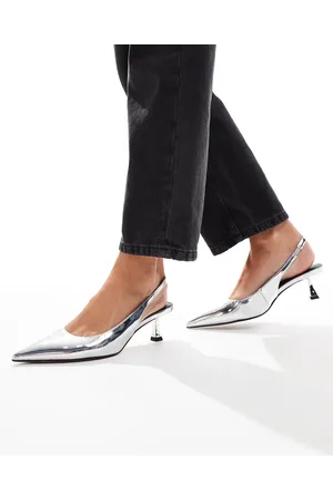 ASOS Stroll - Sølvfarvede sko med hæl og slingback-rem