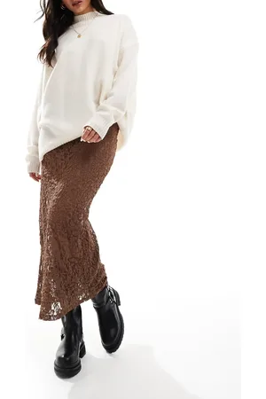 ASOS Gennemsigtig maxinederdel i blondestof