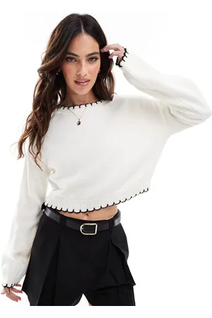 Miss Selfridge Strikket trøje med tæppesyninger