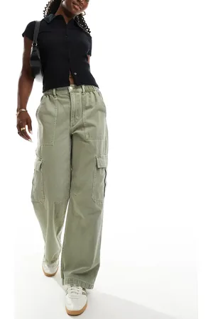 ASOS Kakigrønne og forvaskede cargojeans