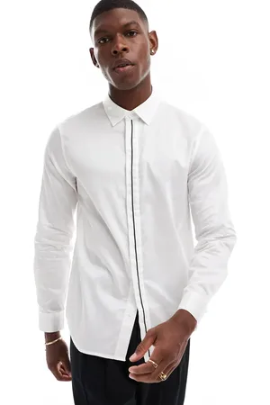 Armani Exchange Langærmet skjorte i offwhite-Hvid
