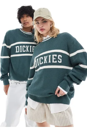 Dickies Melvern - Mørkegrøn og offwhite og strikket sweater - Kun hos ASOS