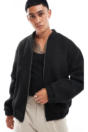ASOS Oversized bomber-jakke i uldlook