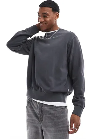 JACK & JONES Vasket grå super-oversized sweatshirt
