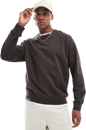 JACK & JONES Chokoladebrun oversized sweatshirt med rund hals