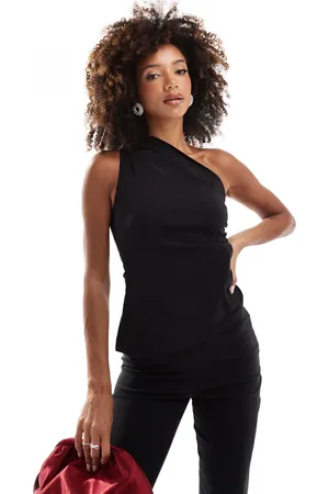 In The Style Asymmetrisk oneshoulder-top med rynker i bengalin - Del af sæt