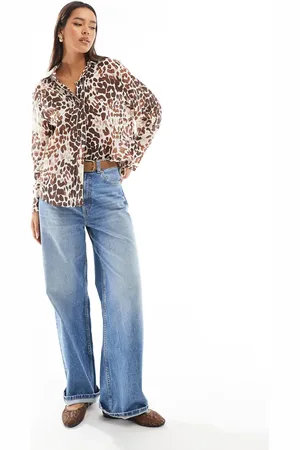 MANGO Skjorte med blandet leopardprint