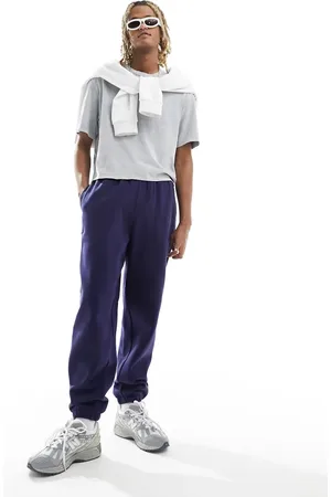 ASOS Oversized og marineblå joggingbukser i kraftigt 400 gsm-stof
