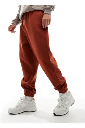 ASOS Premium - Oversized joggingbukser i brændt rødt og kraftigt 400 gsm-stof-Kastanjebrun