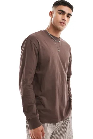 Cotton On Cotton On - Løstsiddende og langærmet T-shirt i forvasket brun