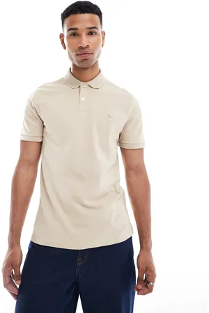 Abercrombie & Fitch Poloskjorte med hævet ikonlogo og kontrasterende kanter i piqué-Neutral