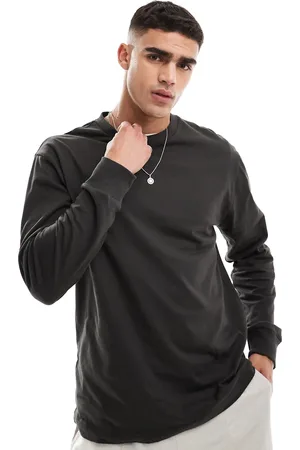 Cotton On Cotton On - Løstsiddende og langærmet T-shirt i forvasket sort