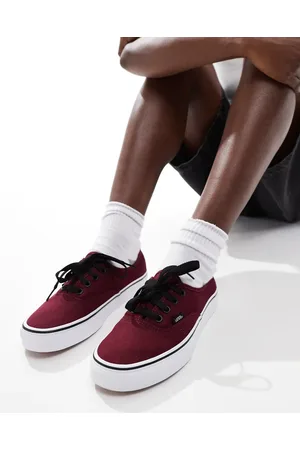 Vans Authentic - Hvide og bordeauxrøde sneakers