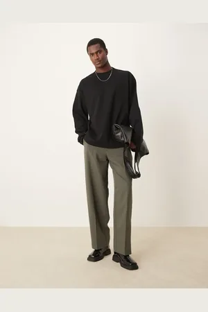 ASOS Premium - Oversized T-shirt med lange ærmer og interlock-syninger i 300 gsm-stof