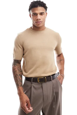 ASOS Strikket T-shirt med rund hals - Del af sæt-Neutral