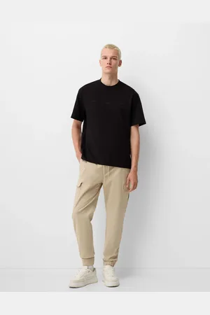 Bershka Sandfarvede cargobukser-Neutral
