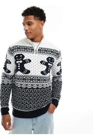 Brave Soul Julesweater med halv lynlås