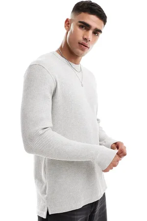 Cotton On Cotton On - Langærmet og grå T-shirt i chunky vaffeltekstur