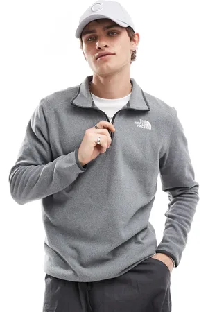 The North Face Glacier - Grå fleece med 1/4 lynlås og logo