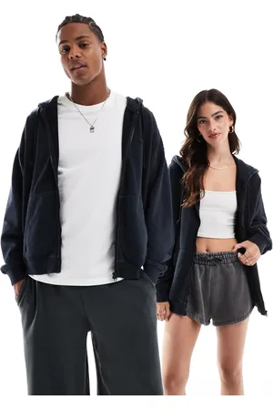 Lacoste Unisex - Forvasket hættetrøje med lynlås