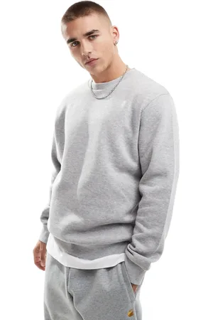 JJ Gråmeleret oversized sweatshirt med rund hals