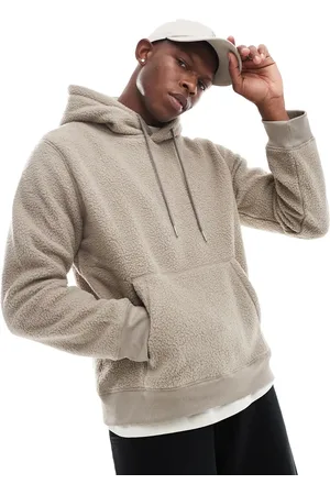 Only & Sons Beige hættetrøje i teddymateriale-Sort