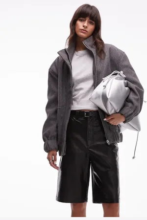 Topshop Bomber-jakke i uldlook