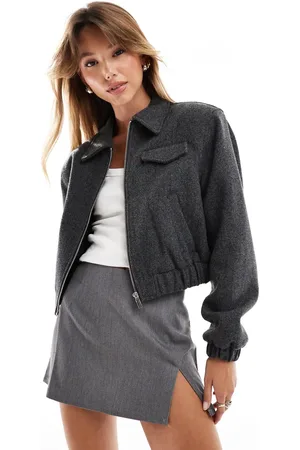ASOS Skræddersyet bomber-jakke med krave og lommedetalje i -Grøn