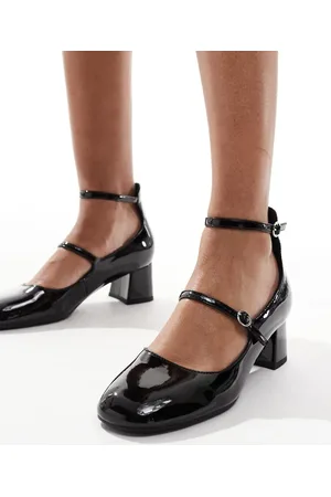 New Look Sorte højhælede ankel-Mary Janes