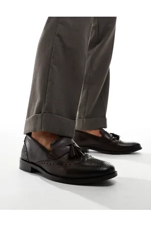 ASOS Brune brogue-loafers med kvast i læder