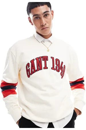 GANT 75th Anniversary Capsule - Cremehvid sweatshirt med farveblokke og 